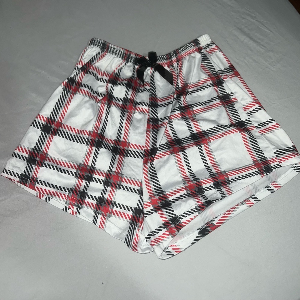 Plaid pajama sleeping shorts